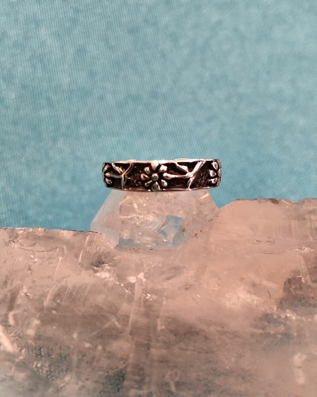 Toe Ring Sterling Silver Flower Adjustable Childrens Pinky Finger