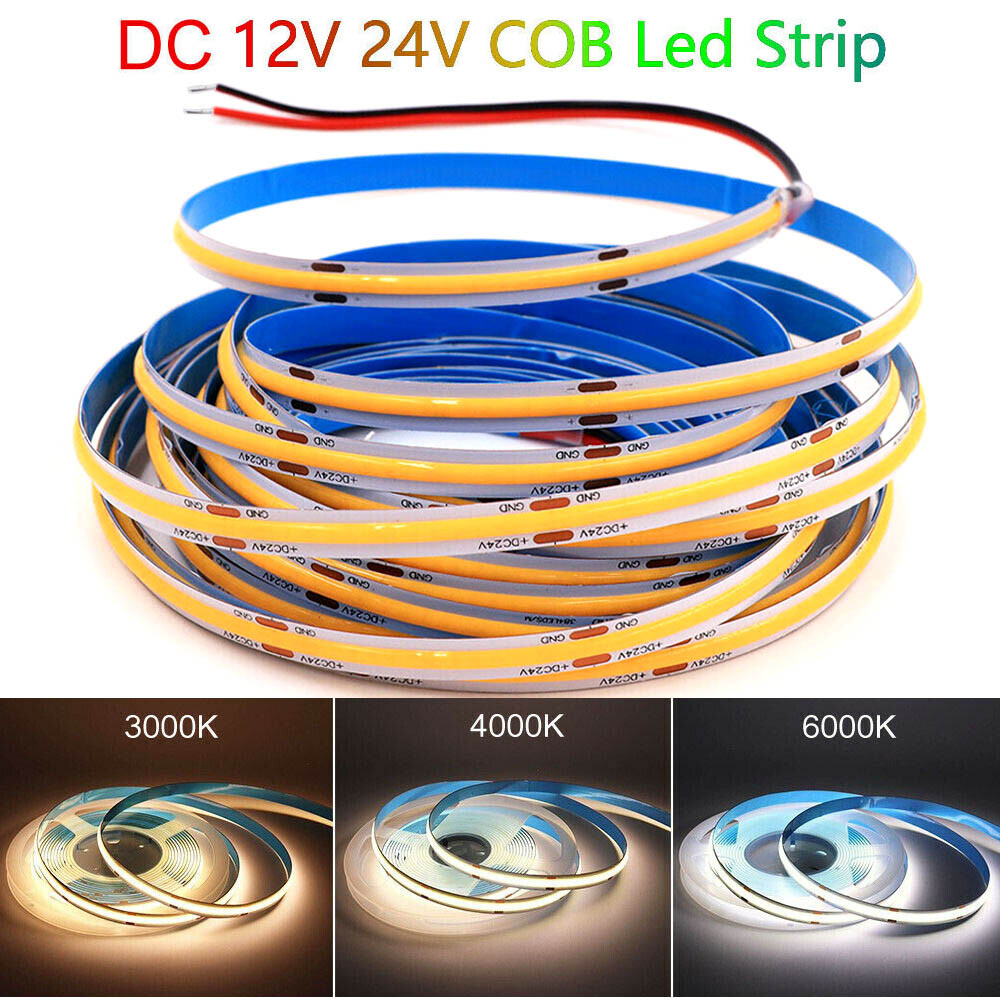 1m~10m COB Led Strip Lights Flexible Tape Light Bar Room Home Indoor Decoration