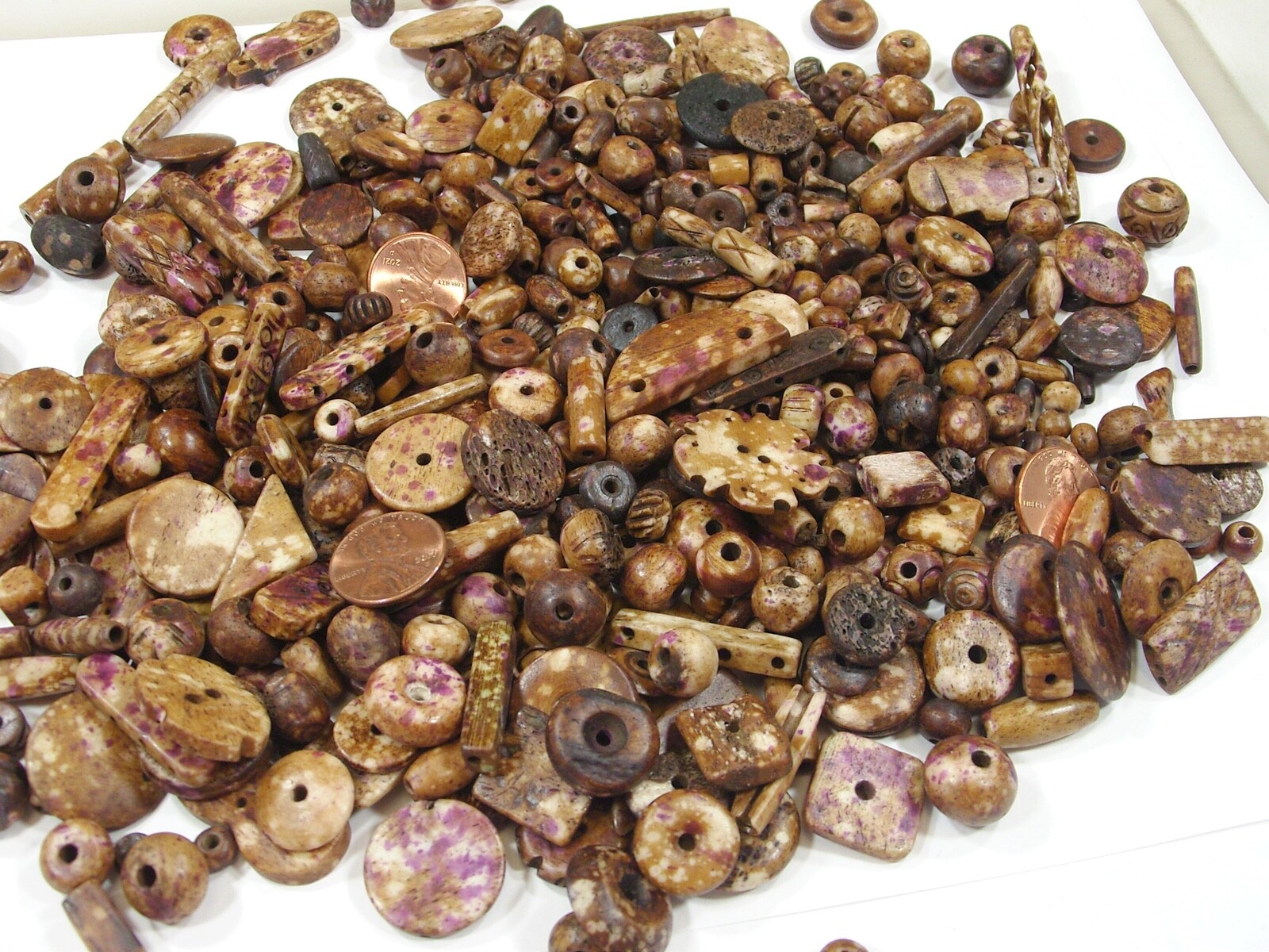 3 Pounds Purple Water Buffalo Bone Beads / Scrap Pieces / Left Overs (M-3) ⭐