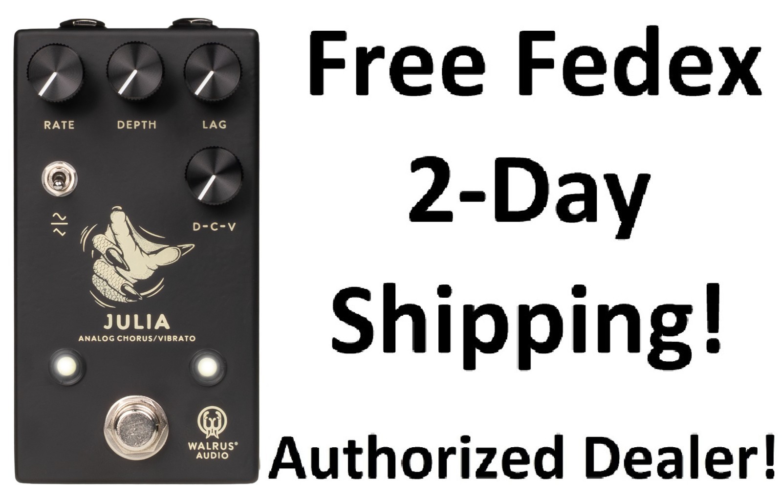 New Walrus Audio Julia V2 Analog Chorus & Vibrato Black Guitar Effects Pedal