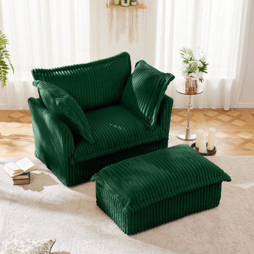 Deep Seat Armchair for Living Room Armchair Sets with Large Soft Pillow Set of 2