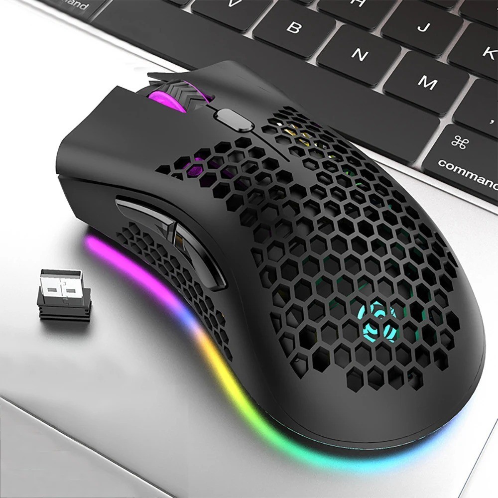 Wireless Mouse Gaming Rechargeable Optical Mouse Cordless 7 Color LED Backlit PC