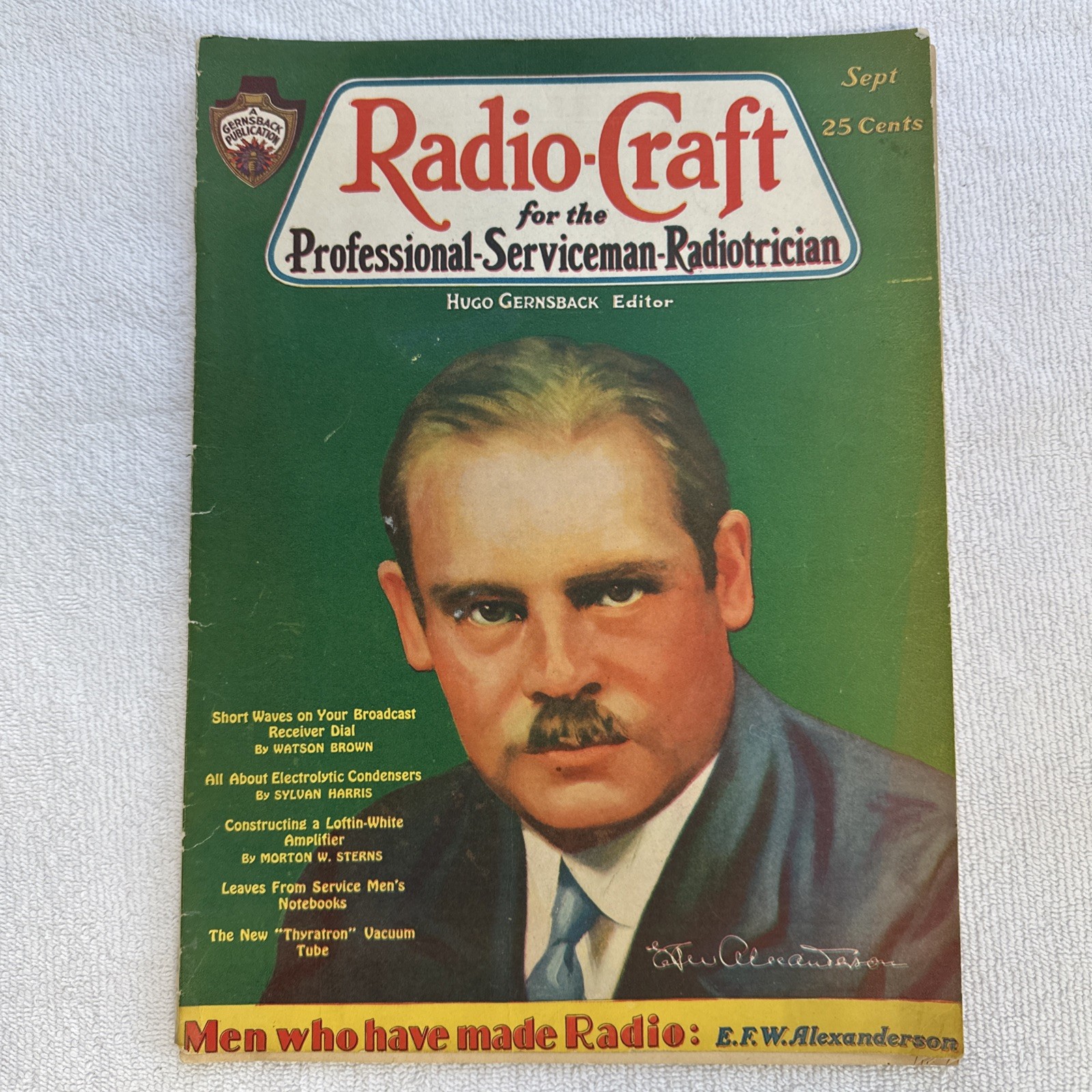 Radio-Craft Magazine Sept  1930 Colonial FADA Radio Data Sheet Thyratron Tube
