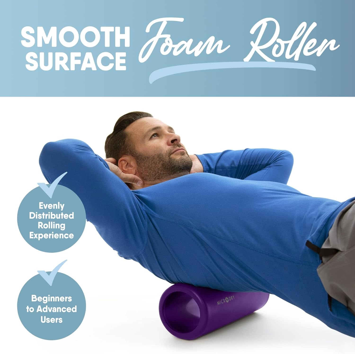Deluxe High-Density Foam Roller for Muscle Relief, Yoga, Stretching, Deep Tissue
