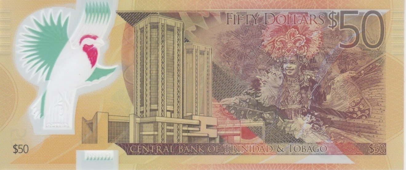 Trinidad & Tobago Polymer banknote 50 Dollars Commemorative pfx CC, UNC