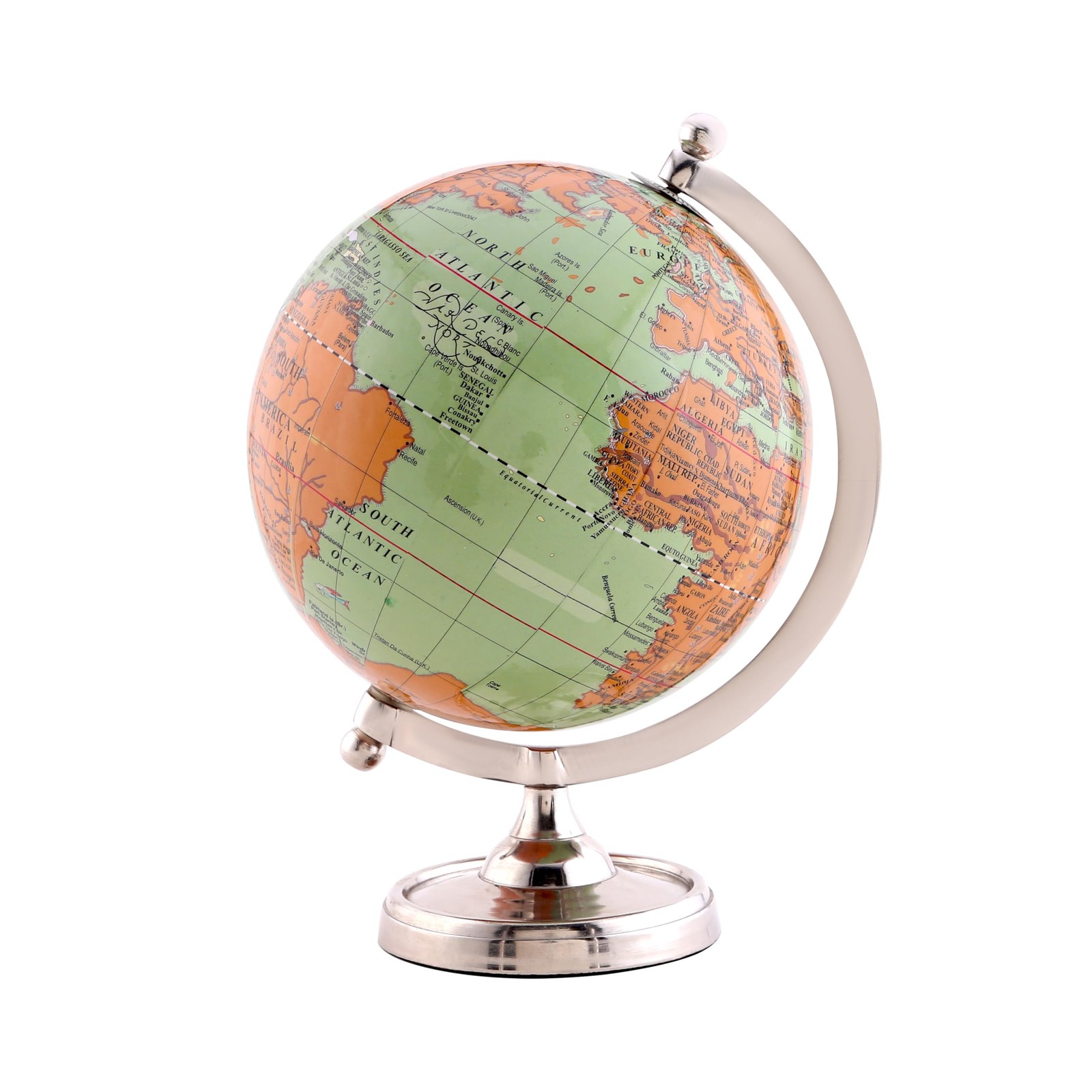 Rely+ 6" Light Green Earth Globe for Desk & Office Decor 6-inch Classy Deskto...