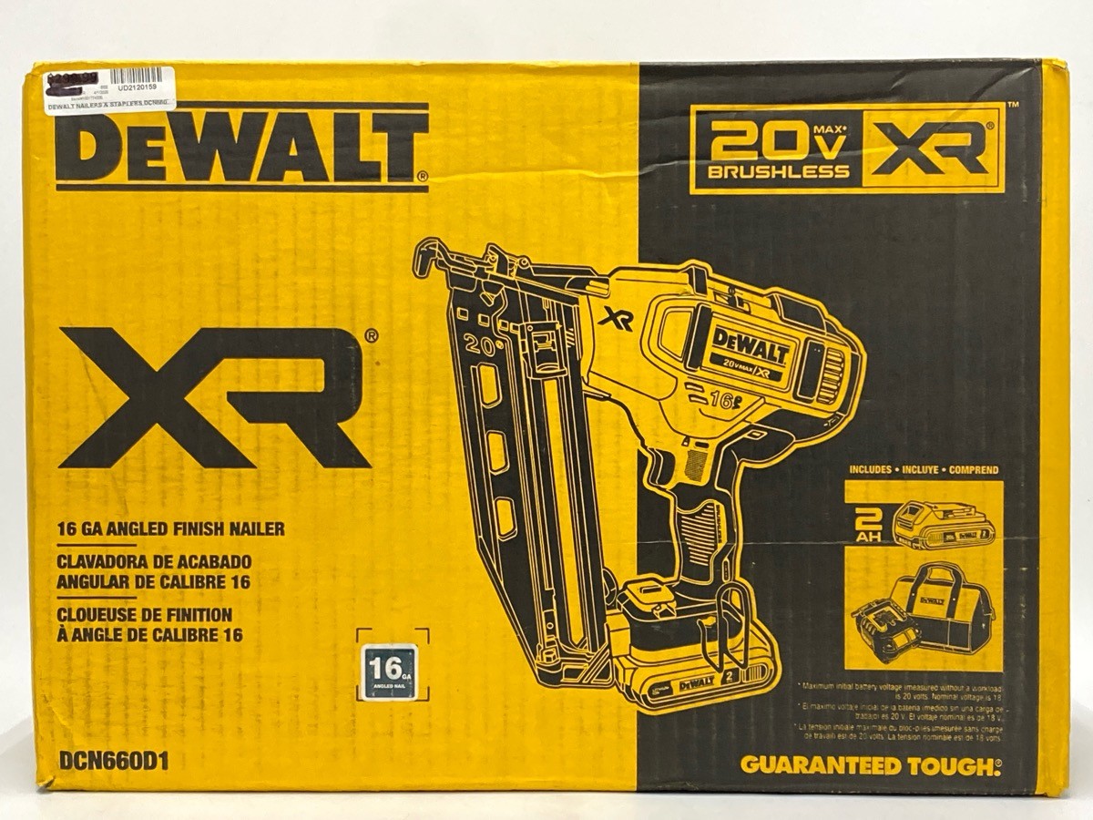 DEWALT DCN660D1 20V MAX XR 16-Gauge Angle Finish Nailer Kit (UD2120159)