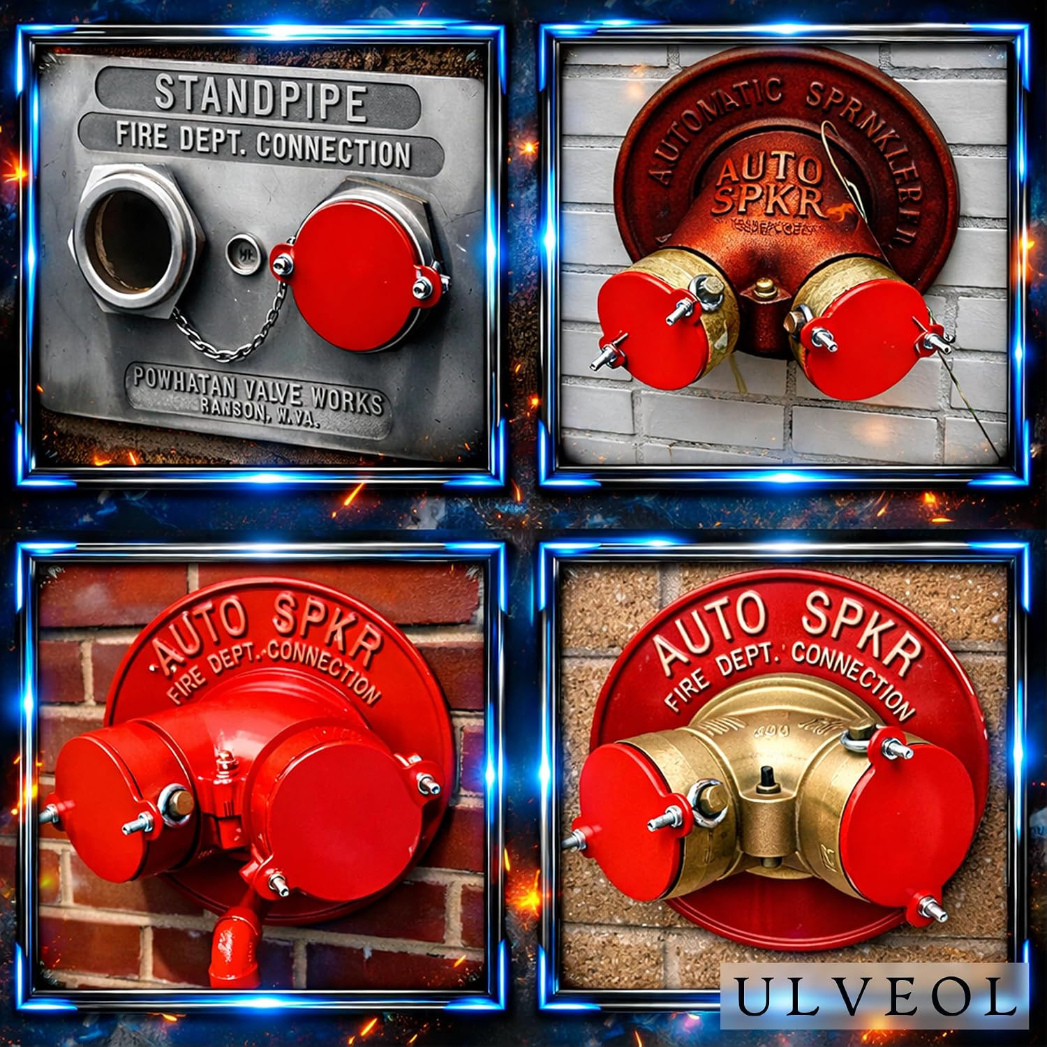 2 Pack Fire Department Connection Caps with Screws Aluminum - Red Fire