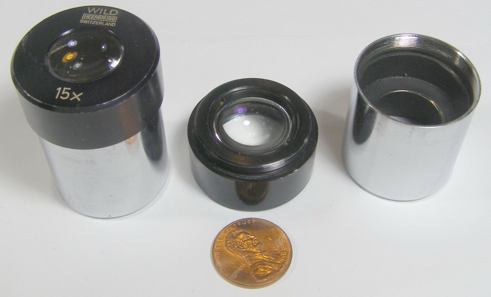 Wild Hearbrugg Microscope Eyepieces 15X 2ct. Switzerland