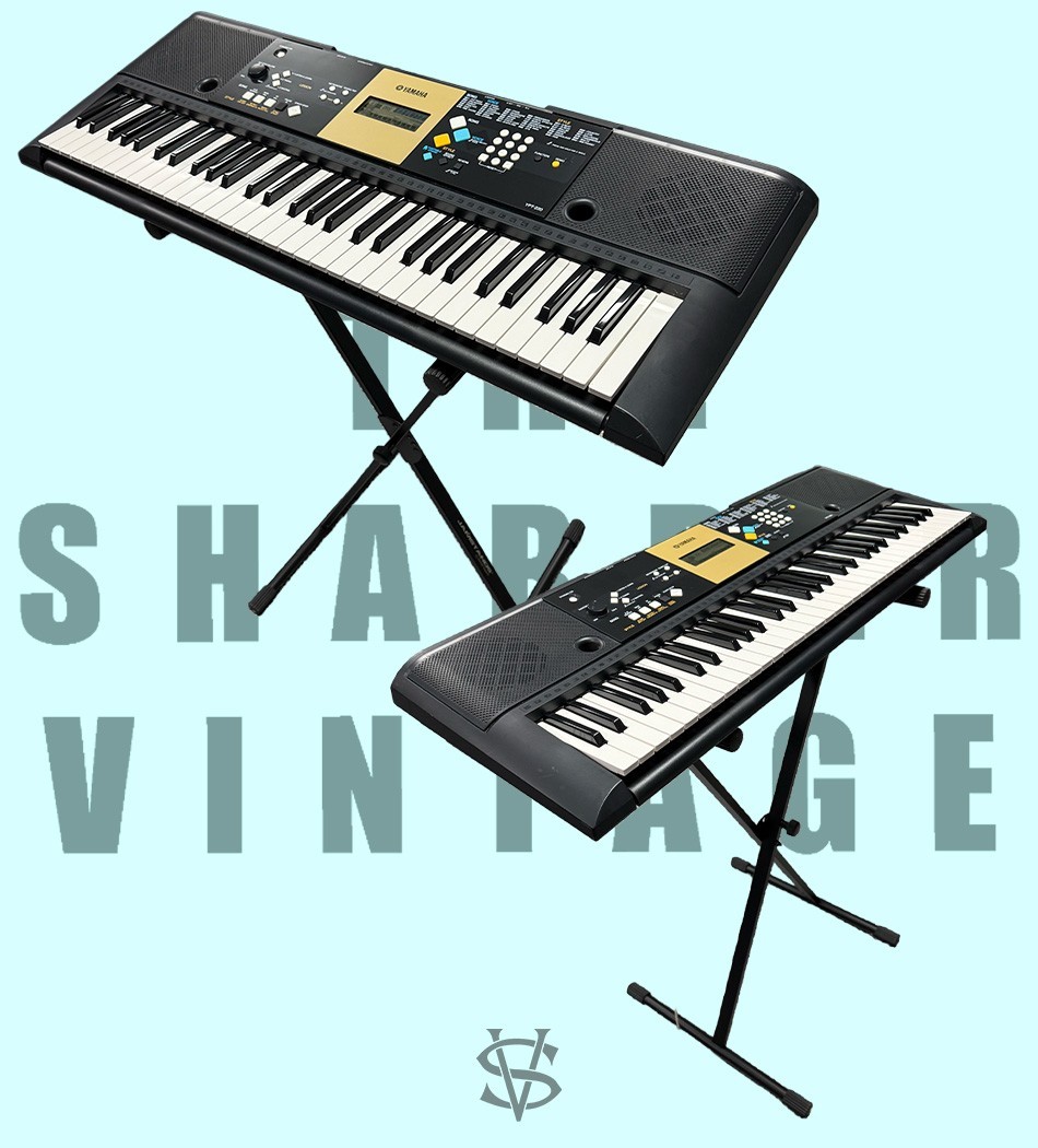 Yamaha YPT-220 Black White 61 Key Portable Electronic Digital Keyboard W STAND