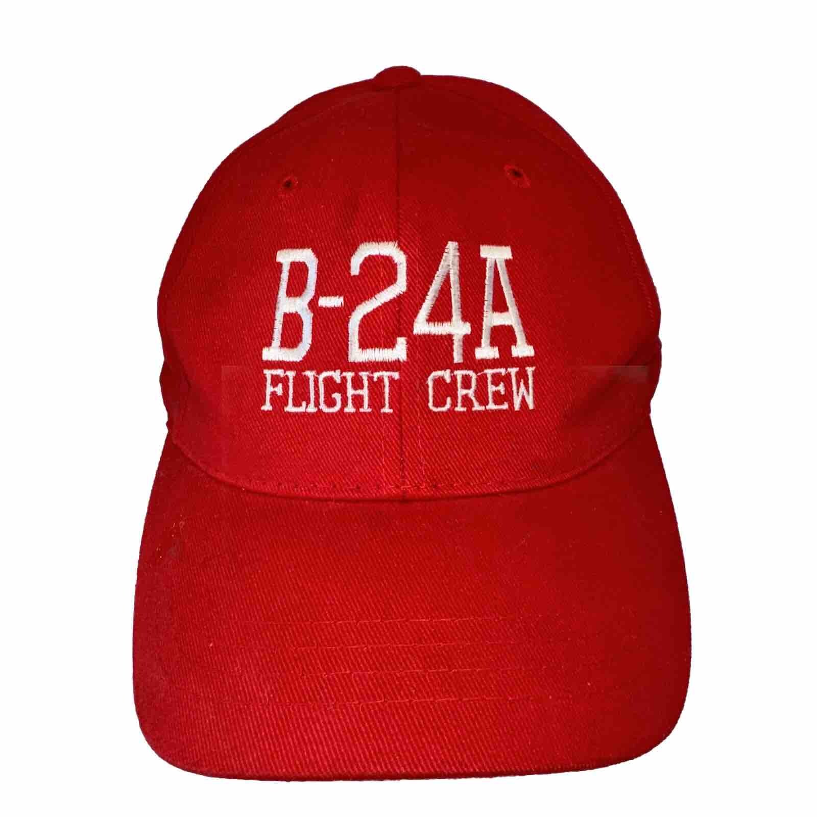 B-24A Flight Crew Red Hat Cap Hook Loop 01-927 Flag above Strap