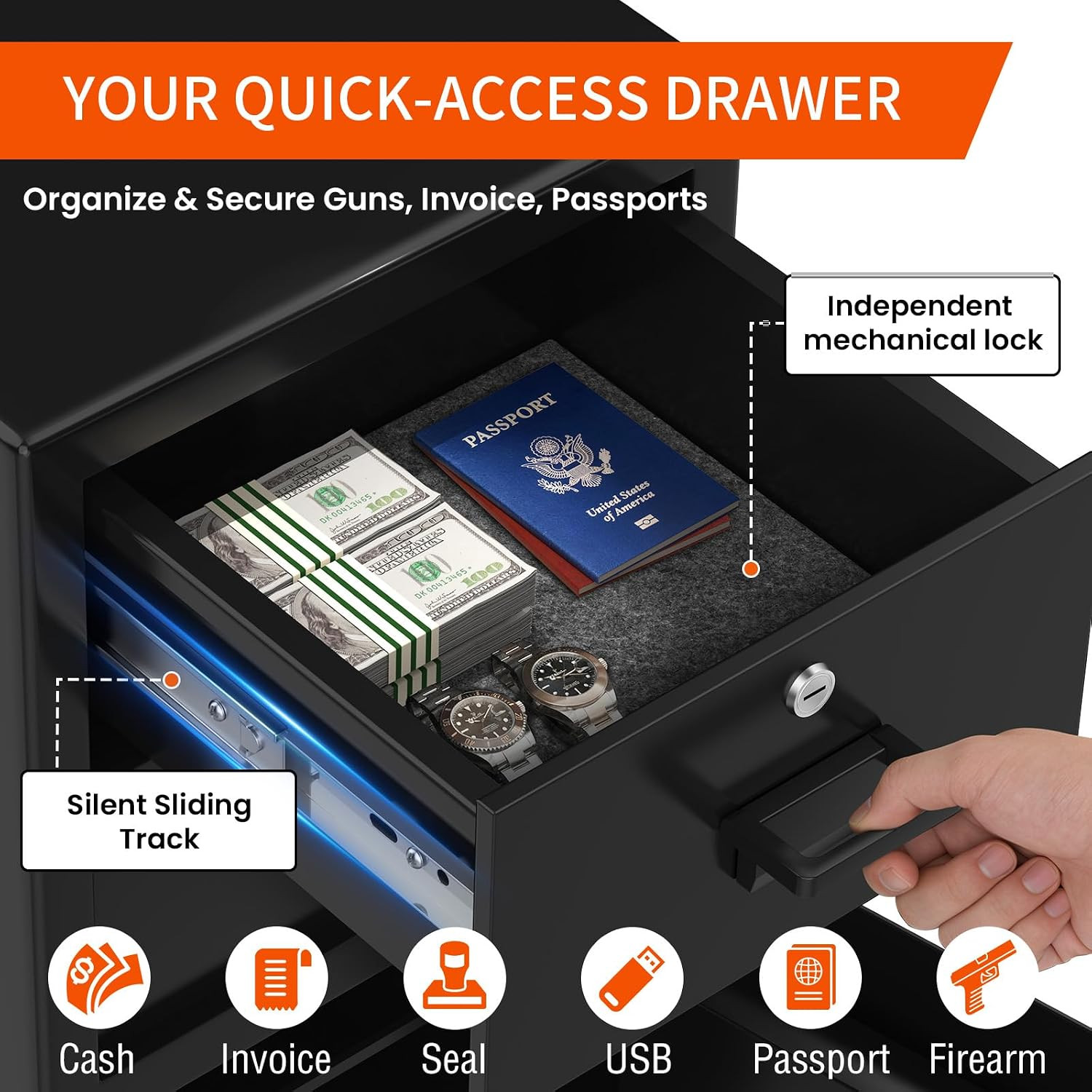 5.8 Cuft Large Depository Drop Safe with Digital Keypad & Drawer