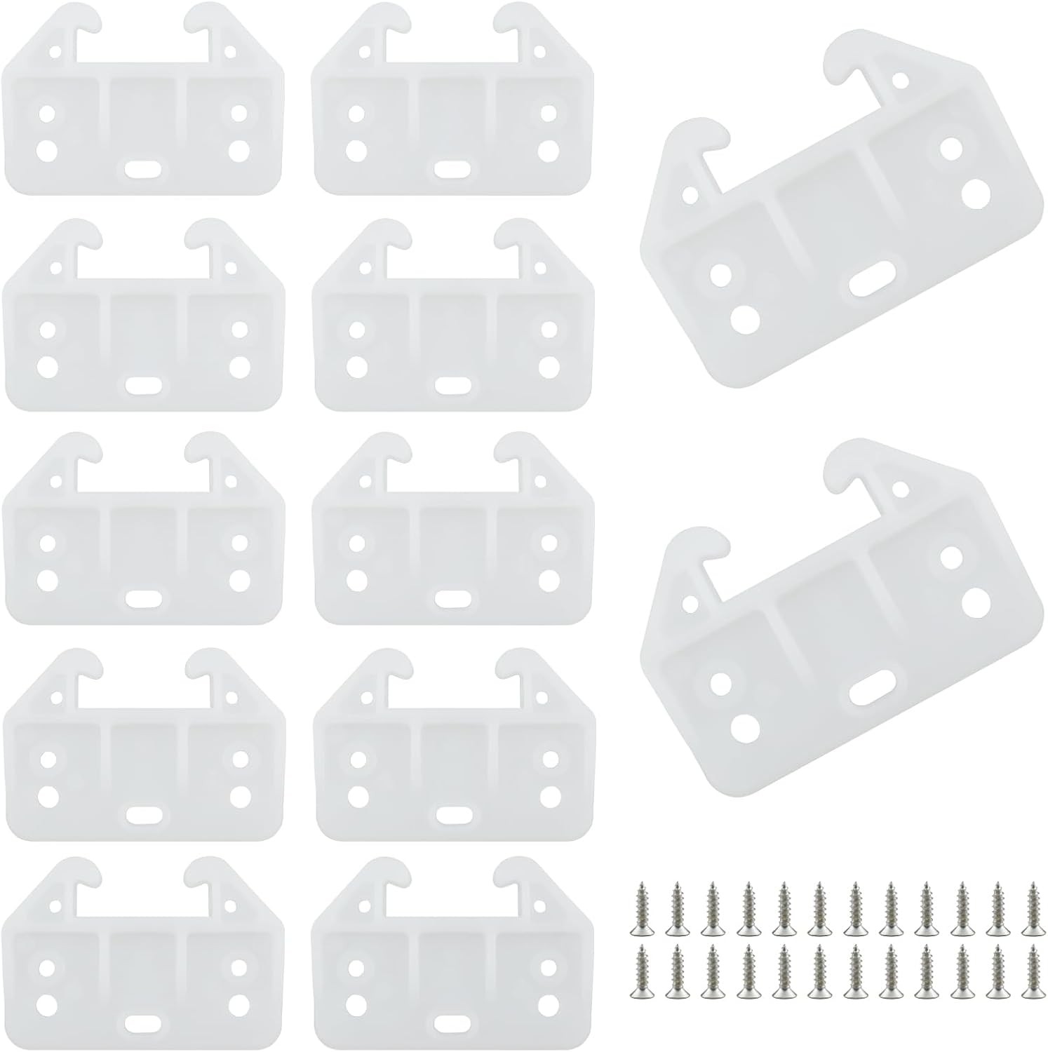 Drawer Slide Guides Bottom Mount, 12 Pack Plastic Drawer Track Rail Guide Bottom