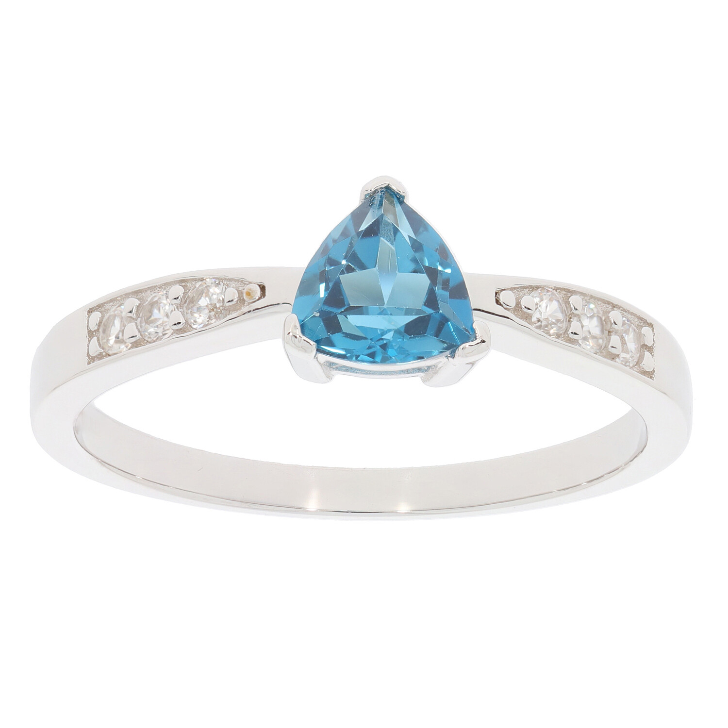 Sterling Silver Semi Mount Ring Setting Trillion TRI 6X6mm Topaz
