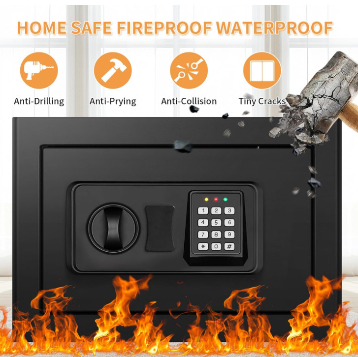 1.2 Cuft Fireproof Waterproof Home Safe Digital Keypad with Shelf