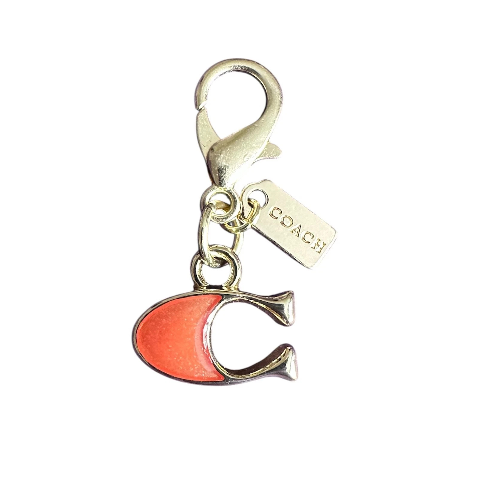 Coach Mini Bag Charm Keychain Orange "C"
