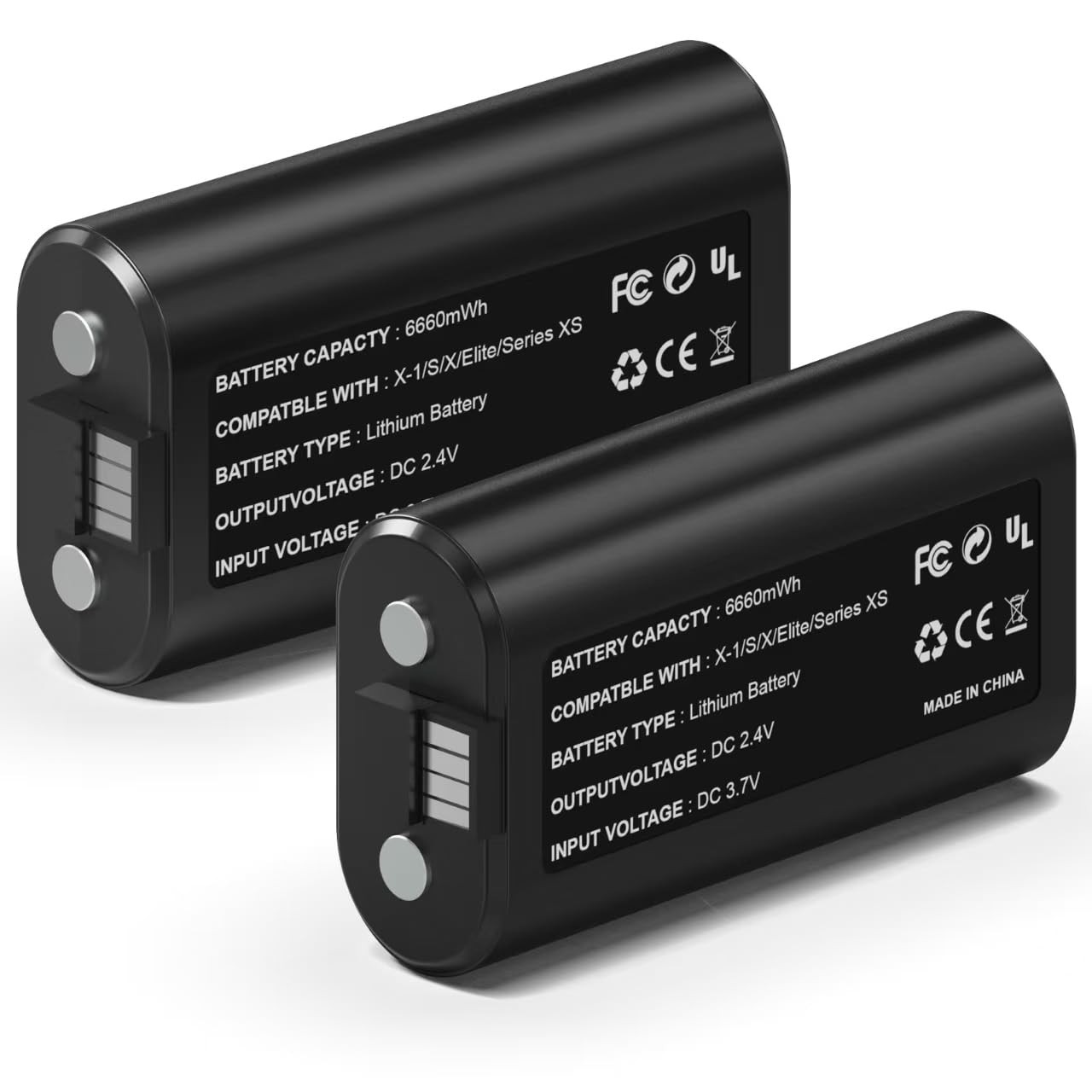 Wzygdzsw 2×6660mWh Rechargeable Battery Pack for Xbox Series X/S & Black