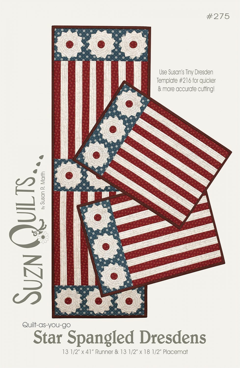 Star Spangled Dreden Quilt-As-You-Go  Pattern by Susan Marth for Suzn Quilts
