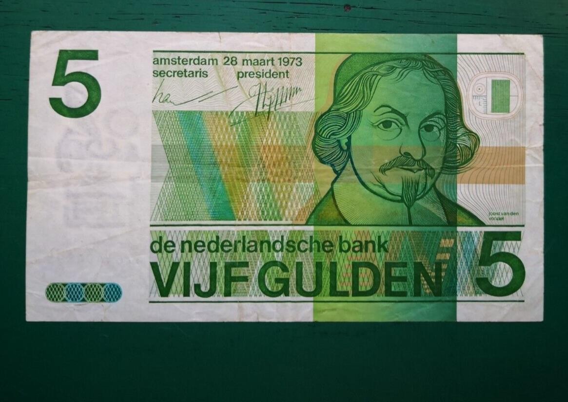 Netherlands Five Guilder 1973 Banknote #236