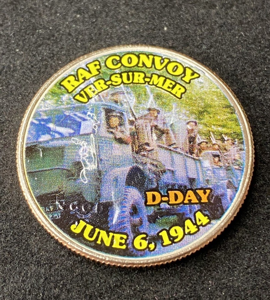 Colorized Kennedy Half Dollar D-Day RAF Convoy Free Shipping