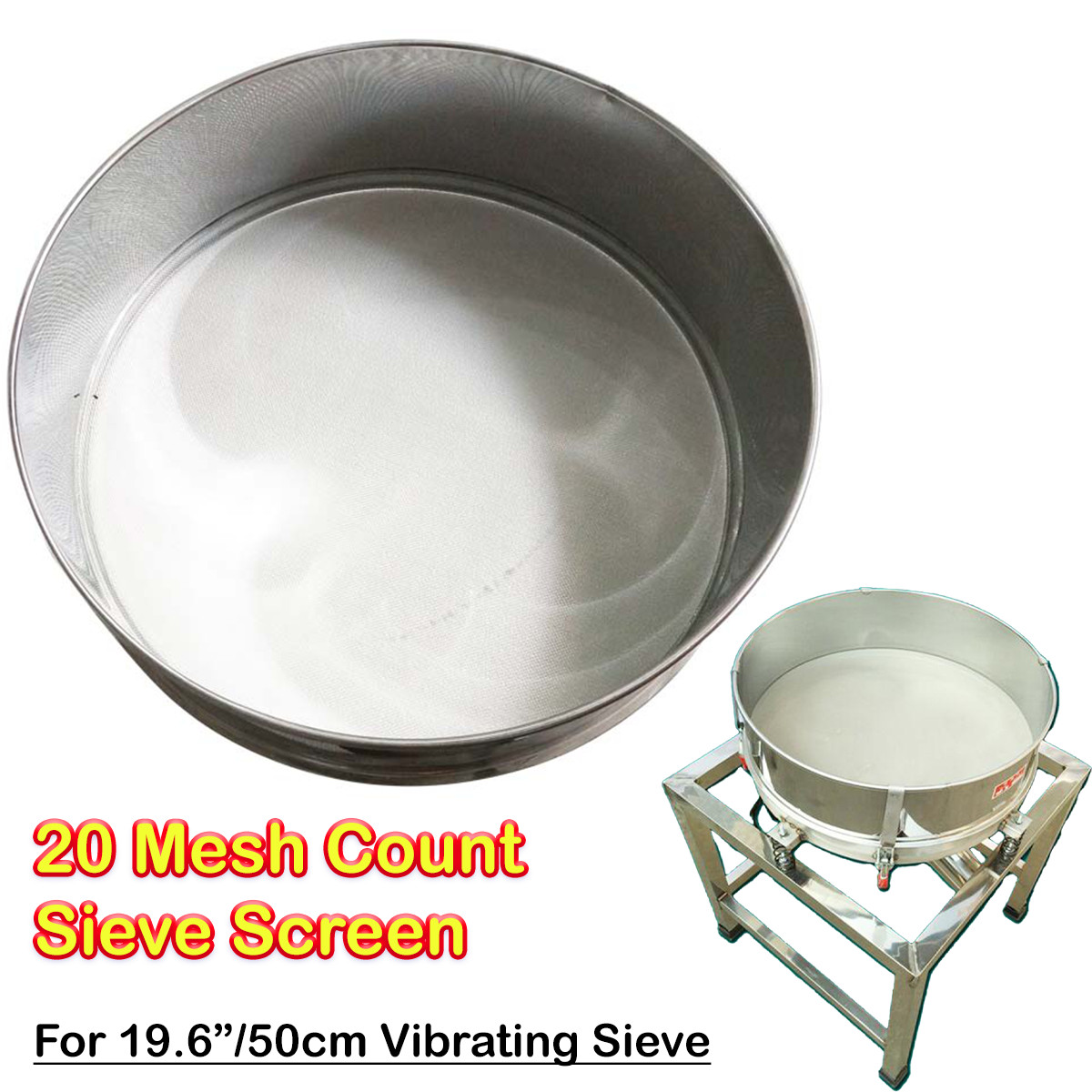 Stainless Steel 20 Mesh Count Sieve Screen for Φ19.6" Vibrating Screener