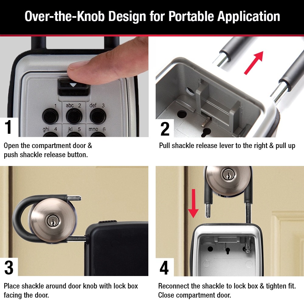 NEW MASTER LOCK PUSH BUTTON KEY PORTABLE LOCK BOX #5422D