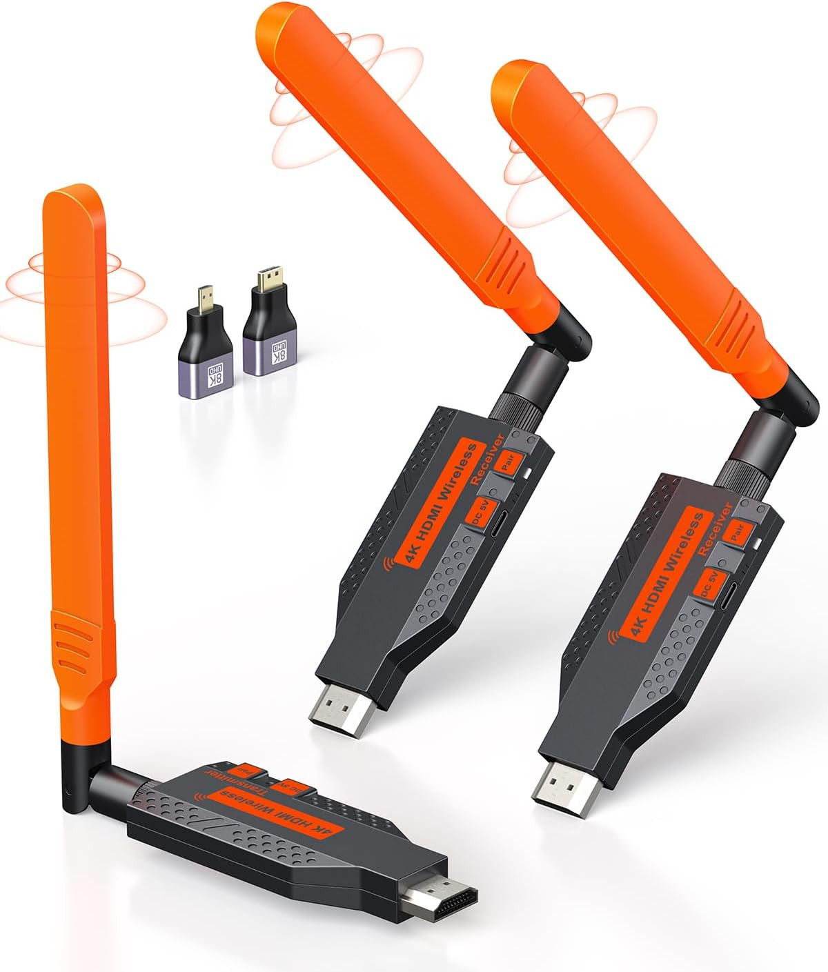 Wireless HDMI Transmitter and 2 Receiver for Multiple Tv/Projector | 4K Decode 1
