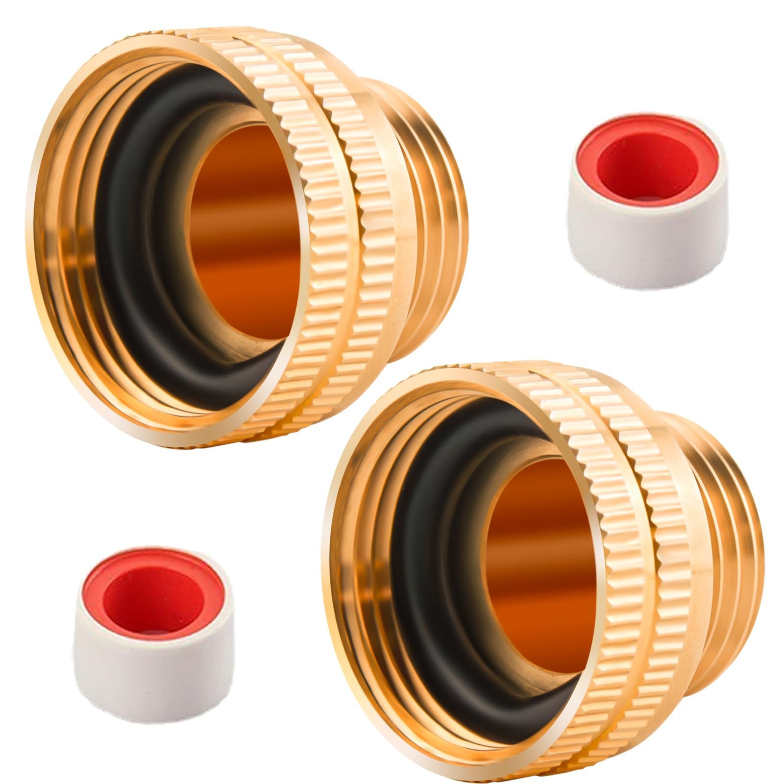 Jingzan 2 PACK Garden Hose Adapter, 1"NPSH 2 1" FHT to 3/4" GHT, Brass