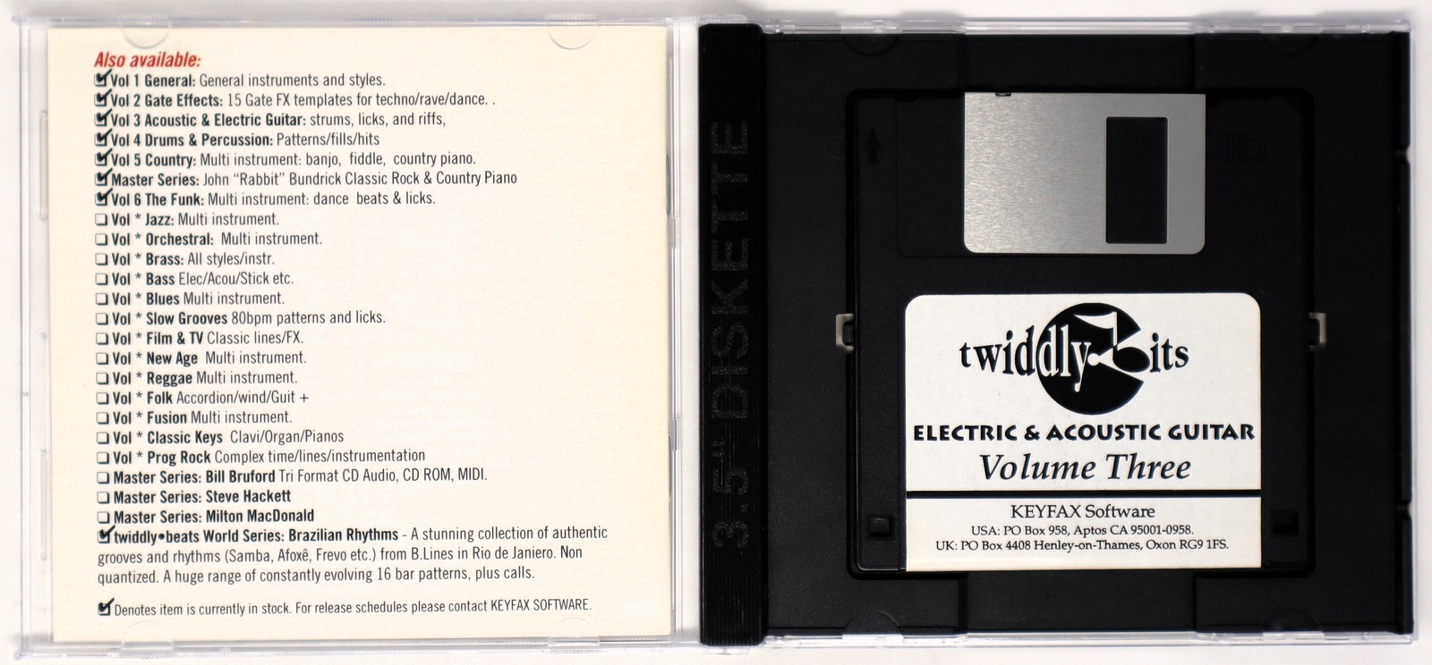Keyfax Software Volume 3 Guitar 3.5 Floppy Disc MIDI Library