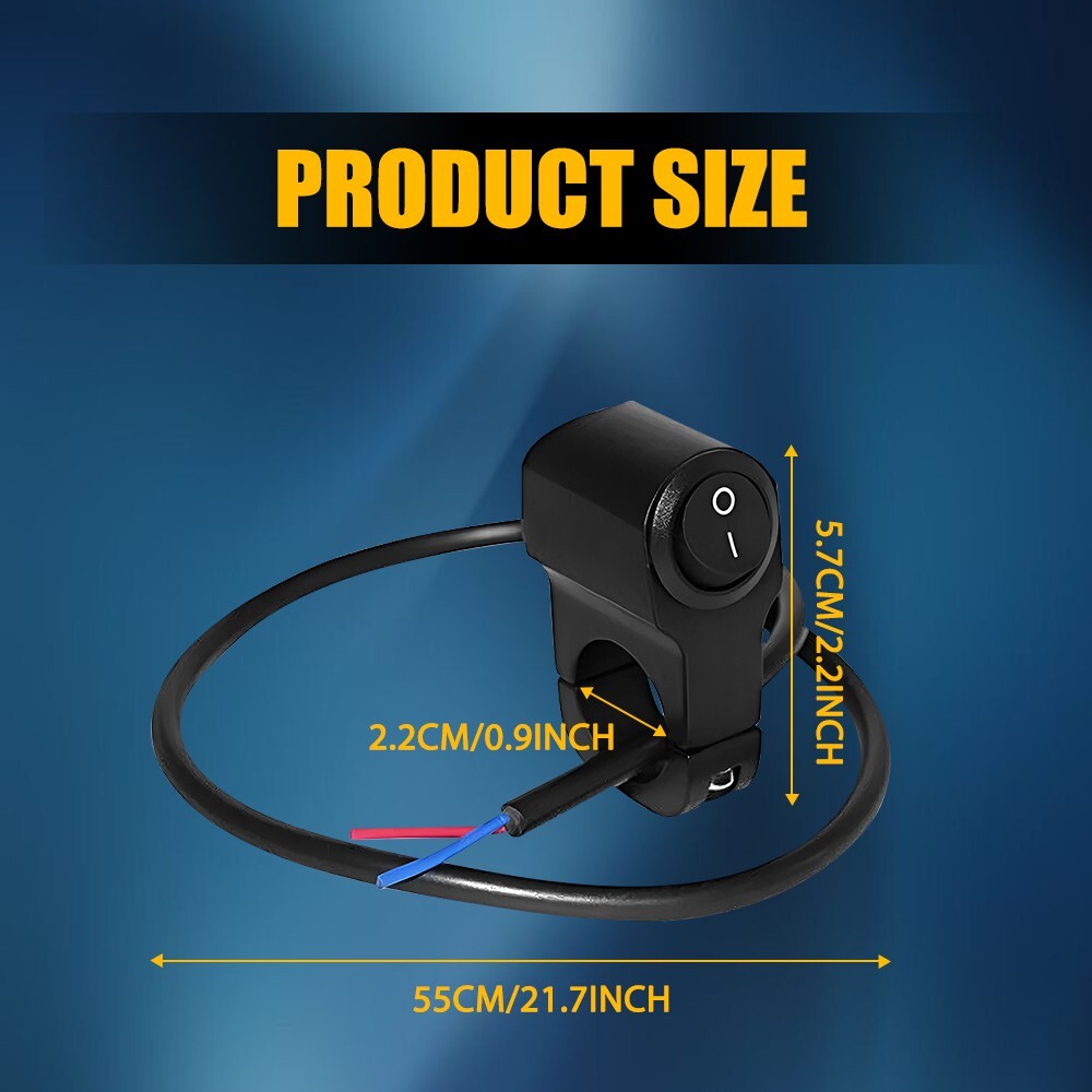 Motorcycle Handlebar 7/8" On Off Switch ATV Headlight Fog Spot Light Waterproof