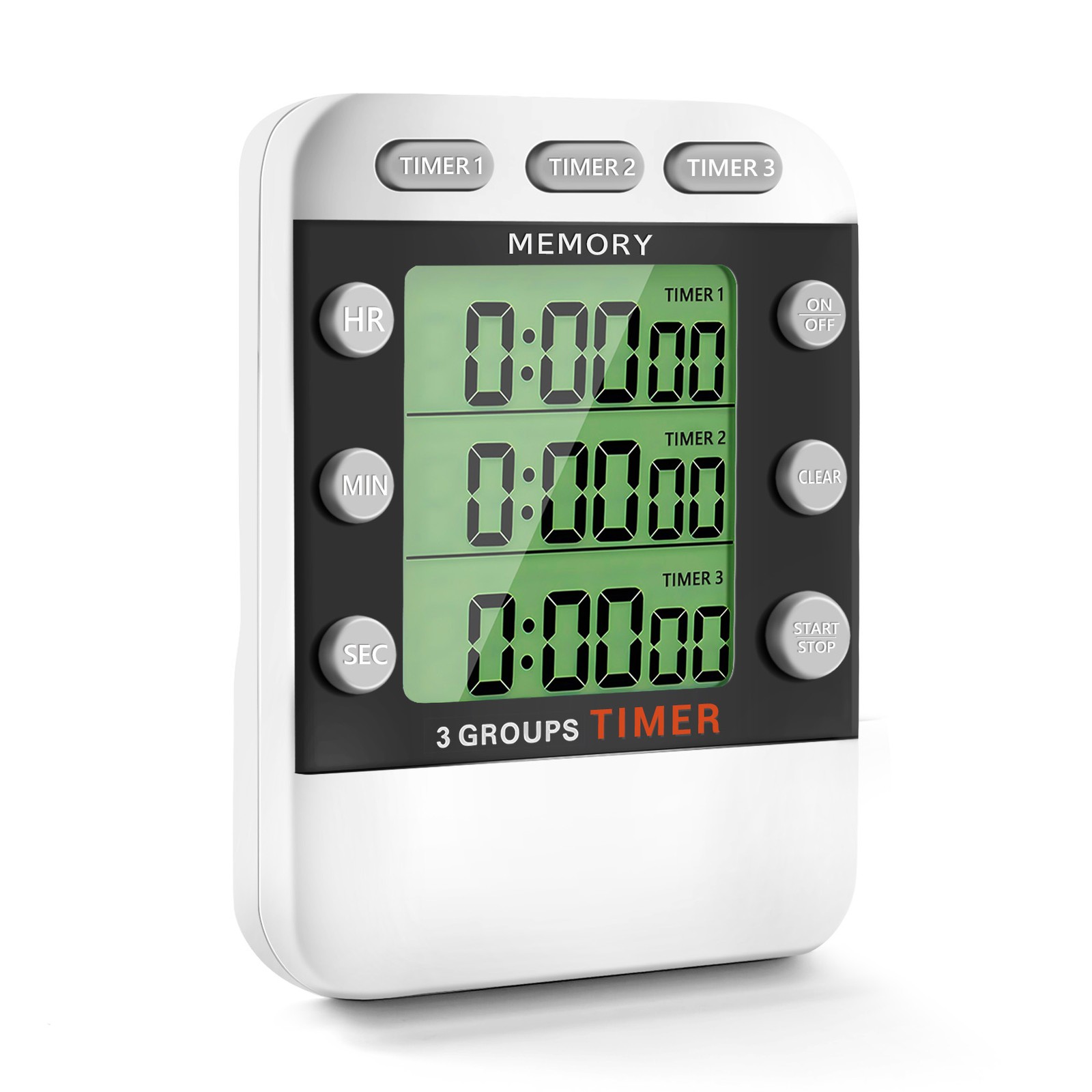 Digital Dual Kitchen Timer, 3 Channels Count /Down Timer, Triple Cooking7743