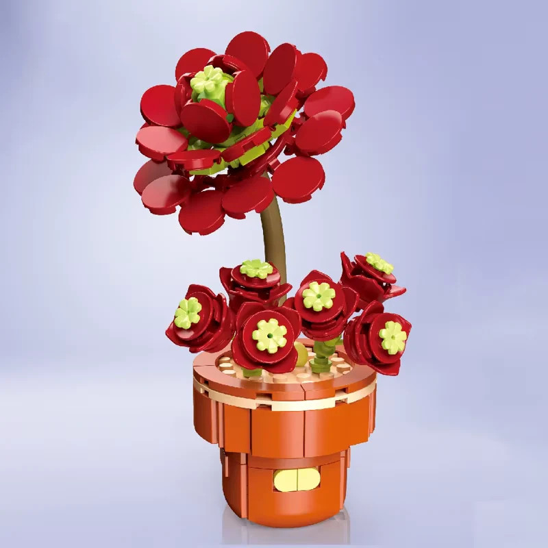 Plant Building Brick Kit - Potted Flower by Wizardi F07N11-24-11(113)