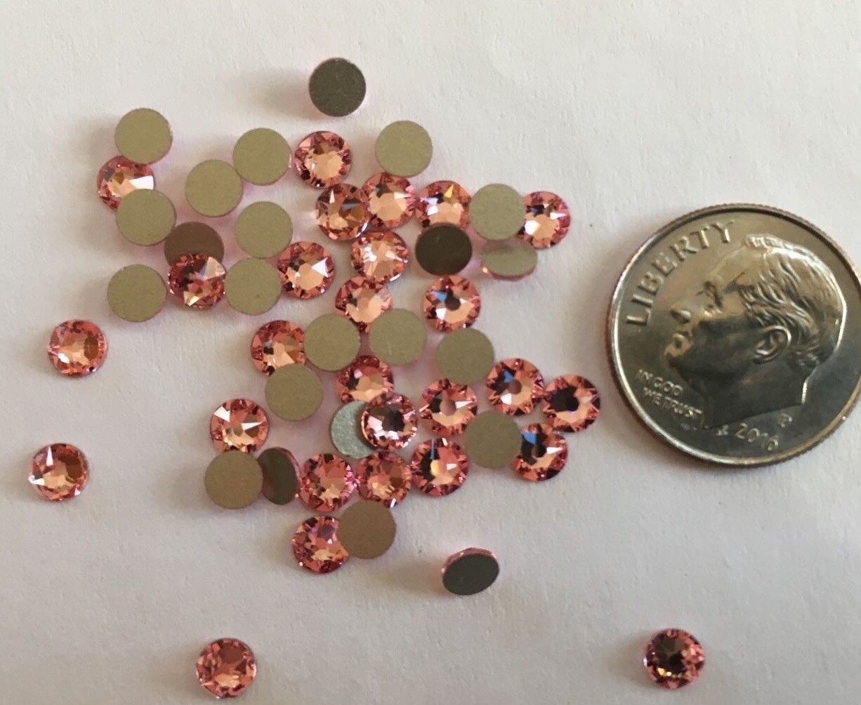 200 pc SWAROVSKI CRYSTAL RHINESTONES ROSE PINK 16ss Flatback 2088 OCTOBER