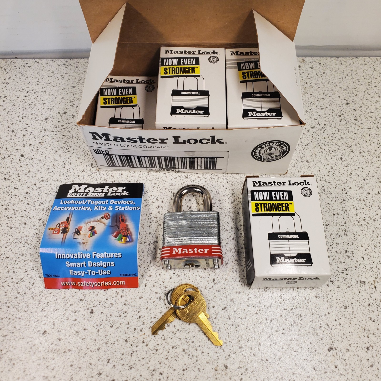 6 Pack Master Lock Commercial Safety Series 🔑 Keyed Padlocks Tough Under Fire