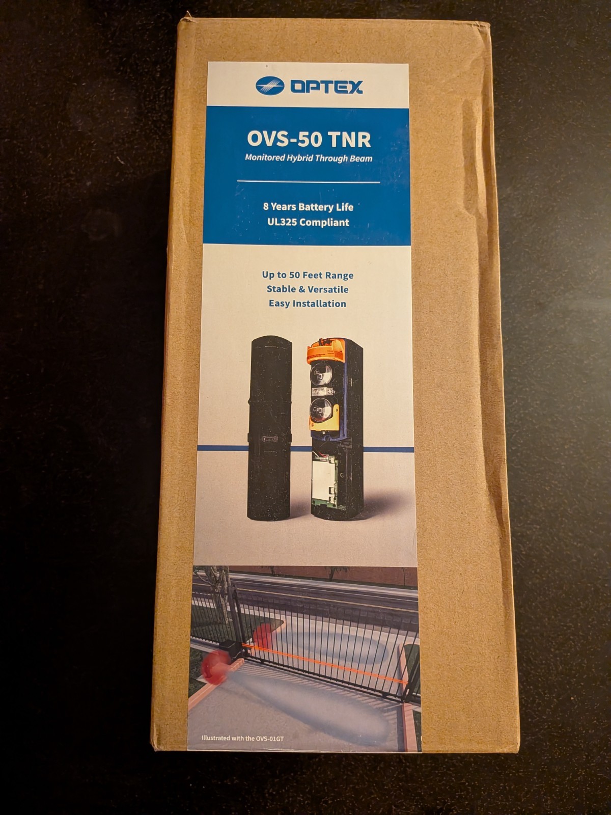 Optex OVS-50TNR Photoelectric Beam Outdoor Sensor Wireless IR 50ft Battery