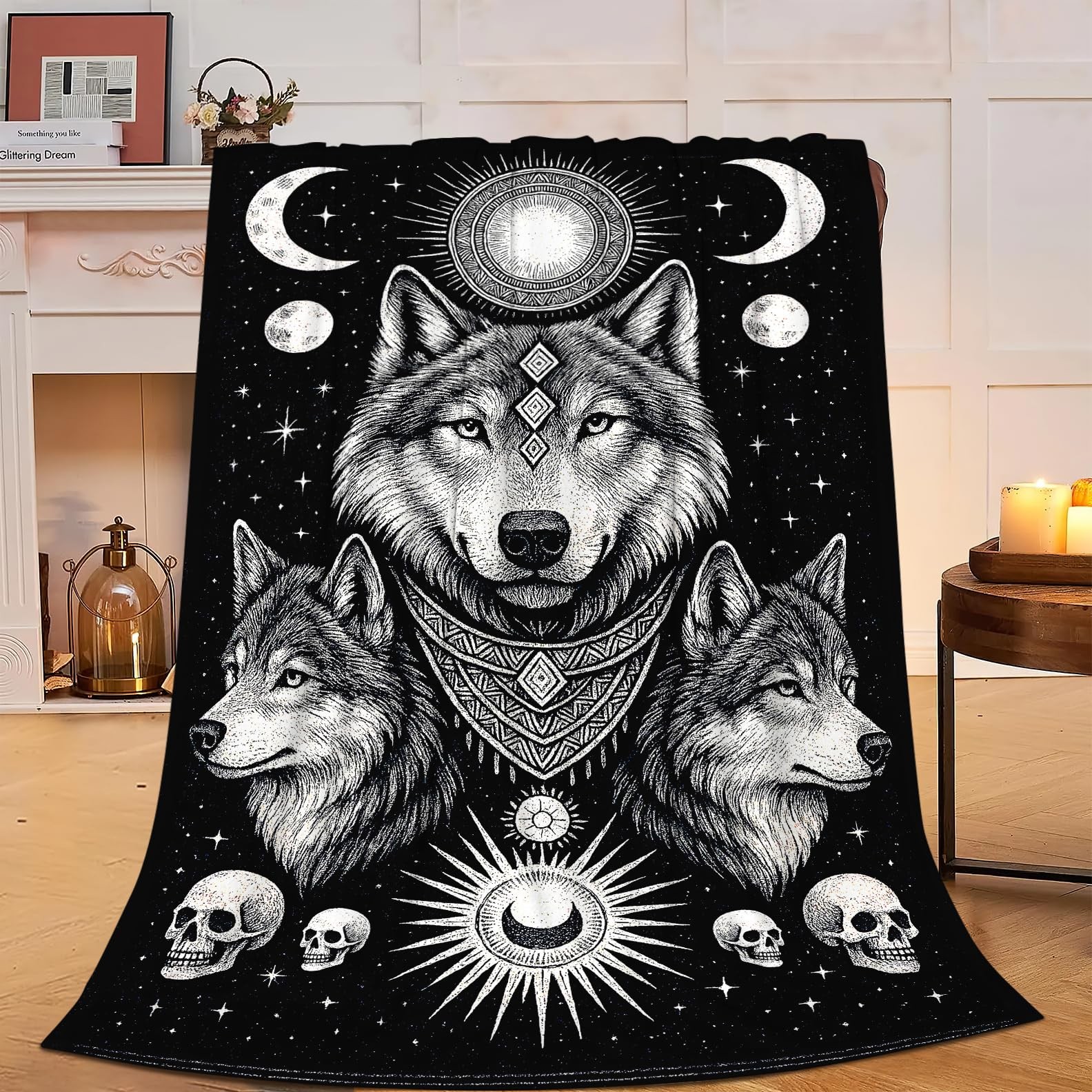 Wolf Throw Blanket 40x50 Inch Soft Cozy Fleece Fuzzy Plush Flannel Gift