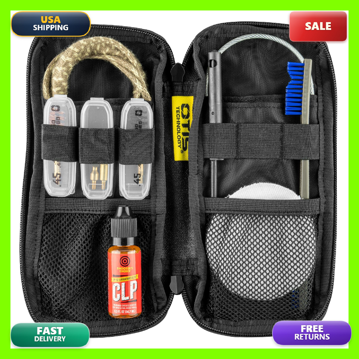 Otis .45 Cal Defender Series Gun Cleaning Kit Includes Ripcord Memory-Flex