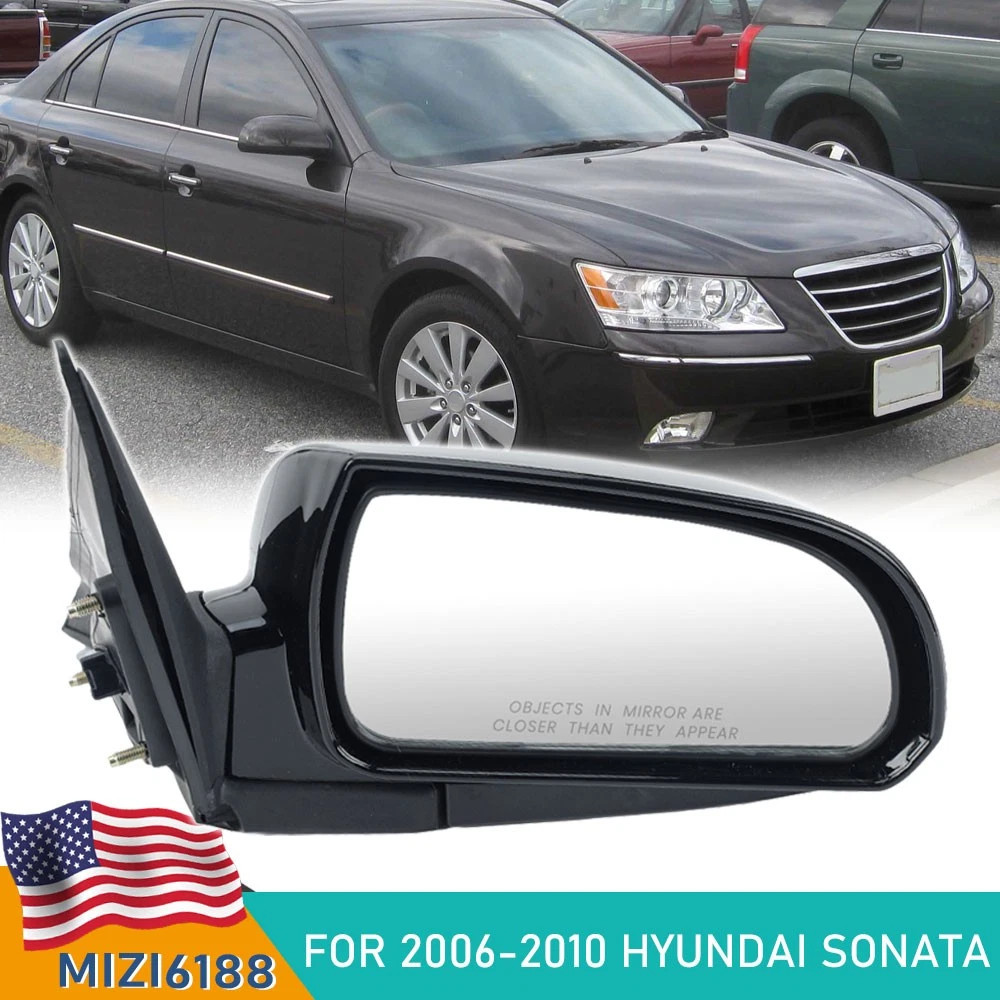 Passenger Side Rearview Mirror Black Power Heated For 2006-2010 Hyundai Sonata