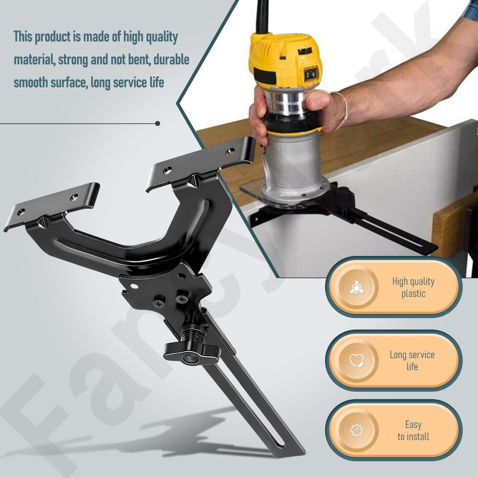 Compact Router Edge Guide for Fixed Base, Fits DeWalt 20V Max & DWP611, DNP613 S