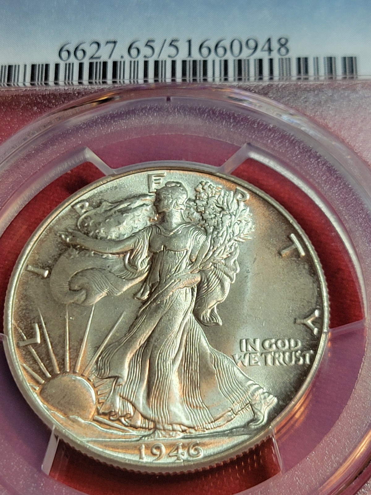 1946 walking liberty half dollar Pcgs MS65