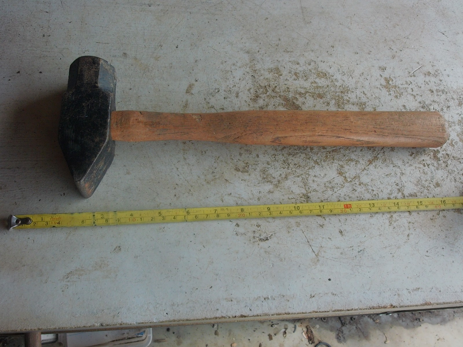 Vintage 3 1/2 lb Cross Peen Blacksmith hammer 14" Handle Lot 26-33-5