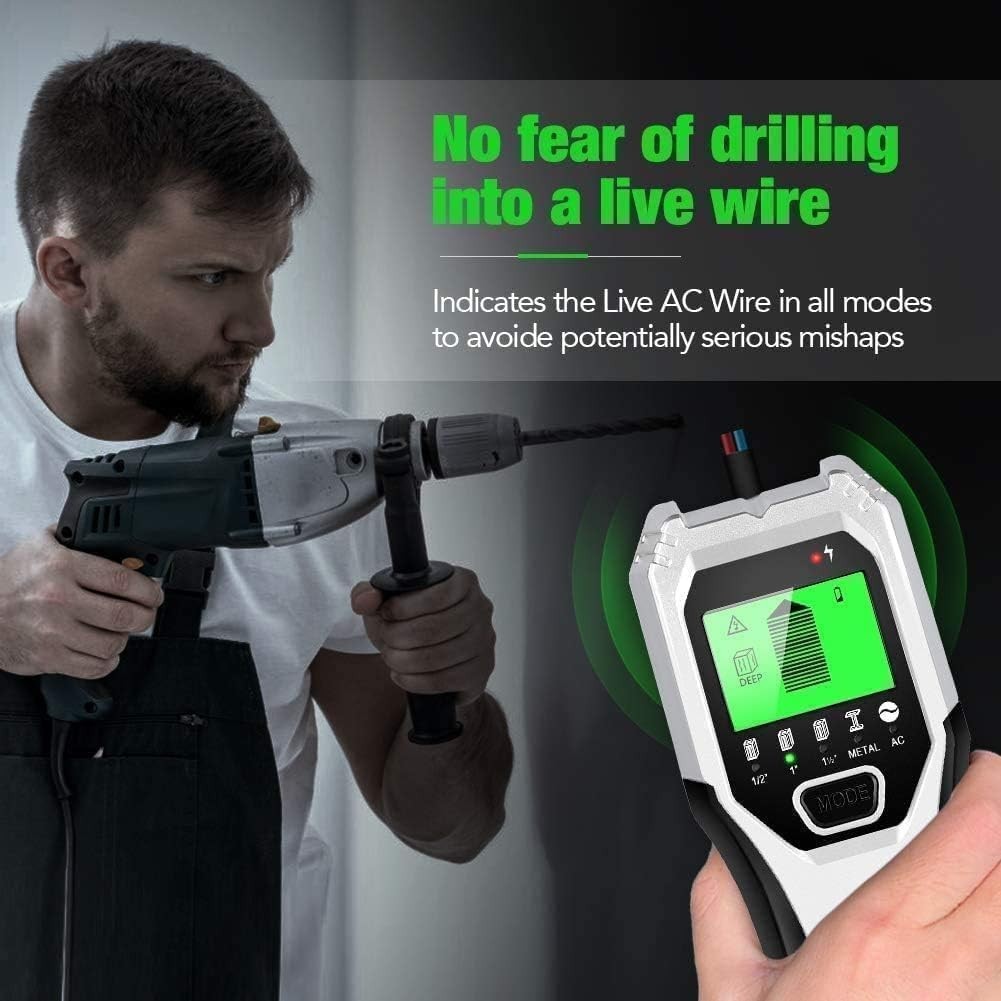 LCD Stud Finder with Live Wire Protection - Essential Tool for DIY Enthusiasts