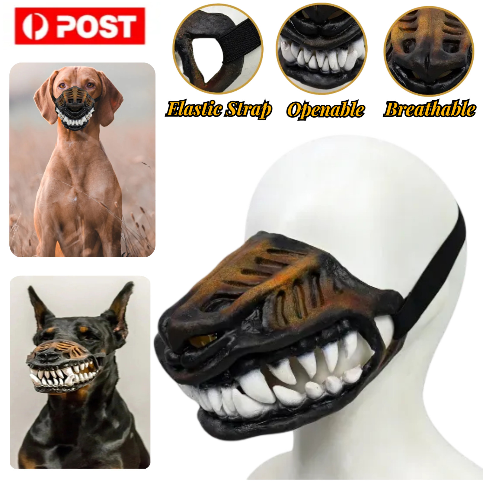 Dog Muzzle Mouth Rubber Mask Anti Bark Bite Chewing Grooming Pet Puppy Training