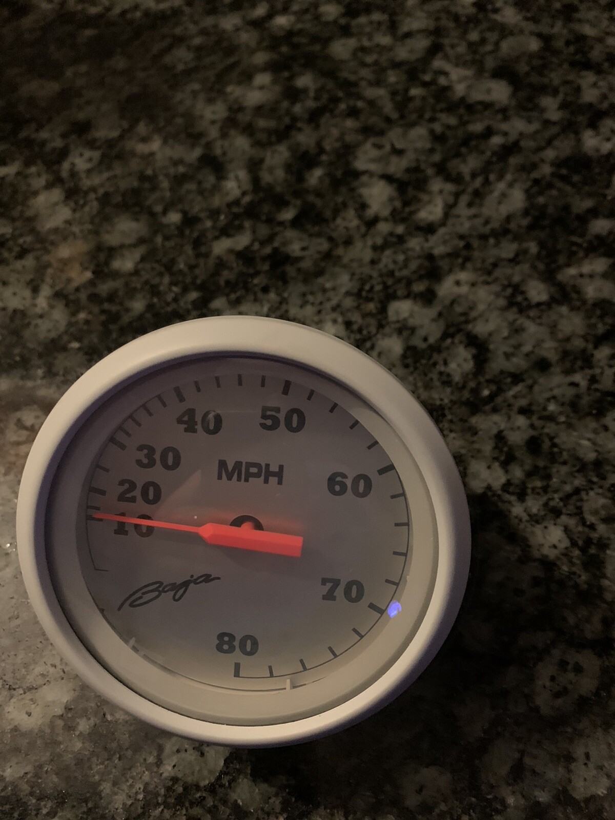 Baja Marine Faria Platinum Face & Gray Bezel Speedometer 80 MPH Mechanical Pilot