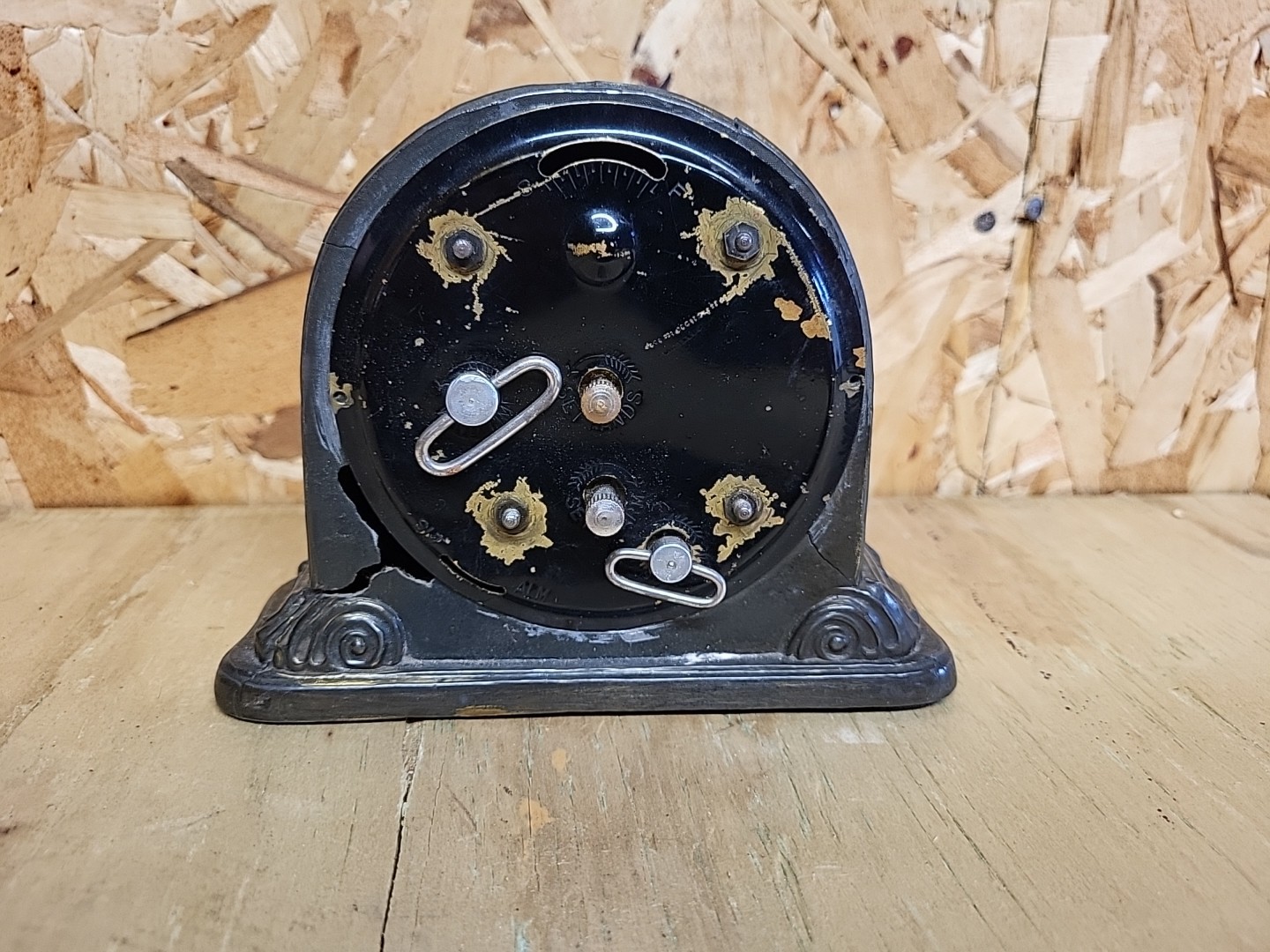 1930s Peters Diamond Brand Shoes, Heavy Gilbert Clock Pot Metal