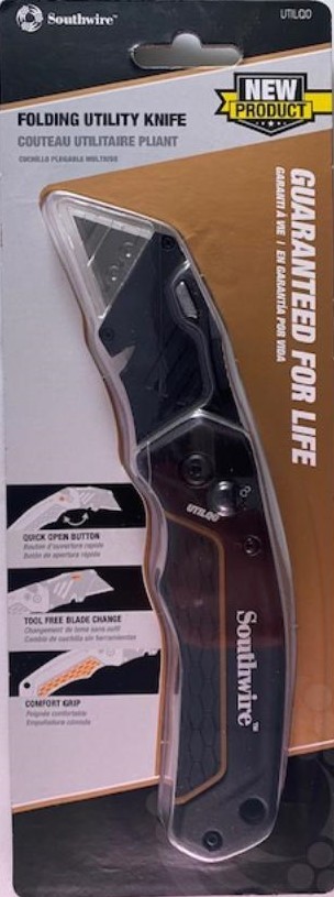 Southwire Folding Retractable Utility Knife With On Tool Blade Storage UTILQO