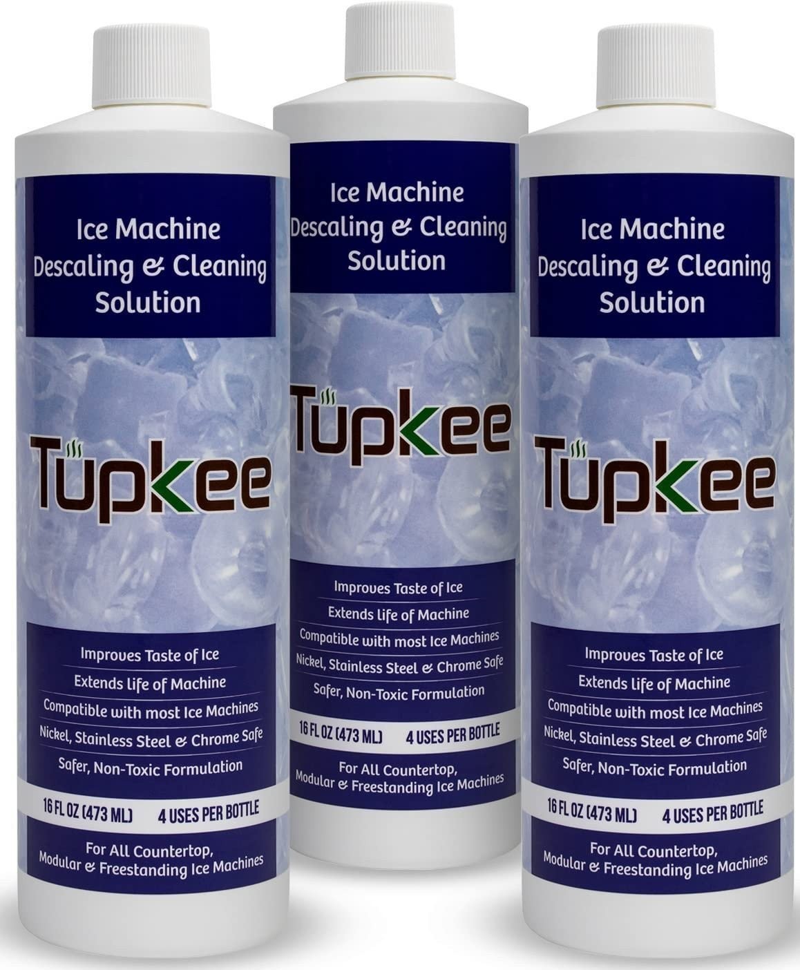 Tupkee Ice Machine Cleaner Nickel Safe, 16oz Ice Maker Cleaner, Universal 3 Pack