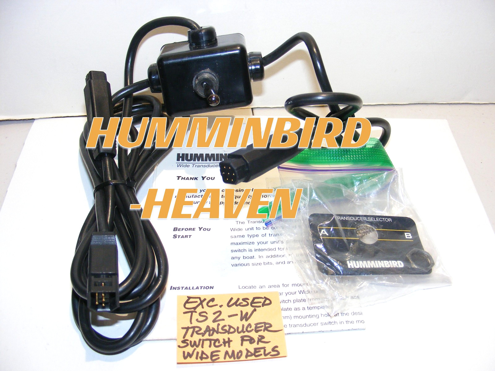 EUC HUMMINBIRD TS2-W WIDE SIDE SWITCH 2 TRANSDUCERS/1 HEAD 300 400 TX OPTIC EYE