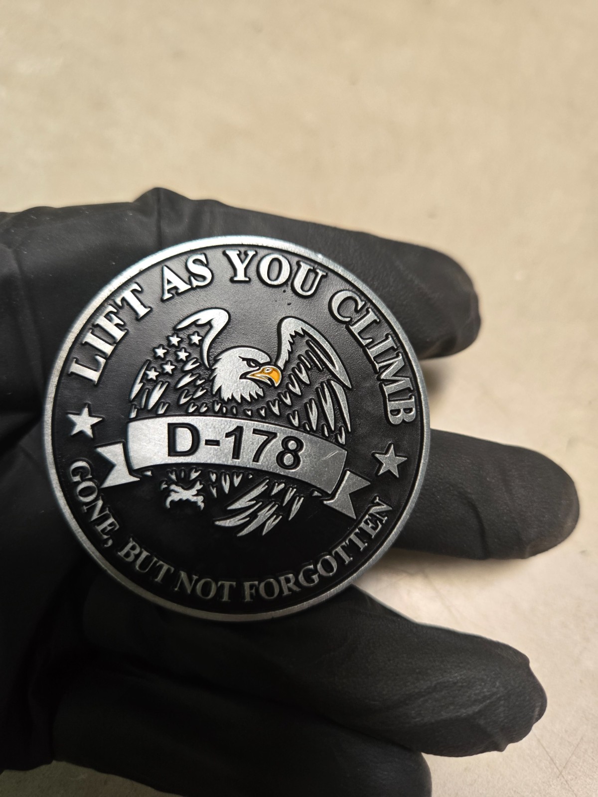 Rudy Lift as you climb D-178 Gone but not forgotten Challenge Coin