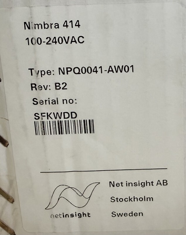NET INSIGHT NIMBRA 414 NPQ00041-AW01 ENCODER AND DECODER WITH NPA0153-4001